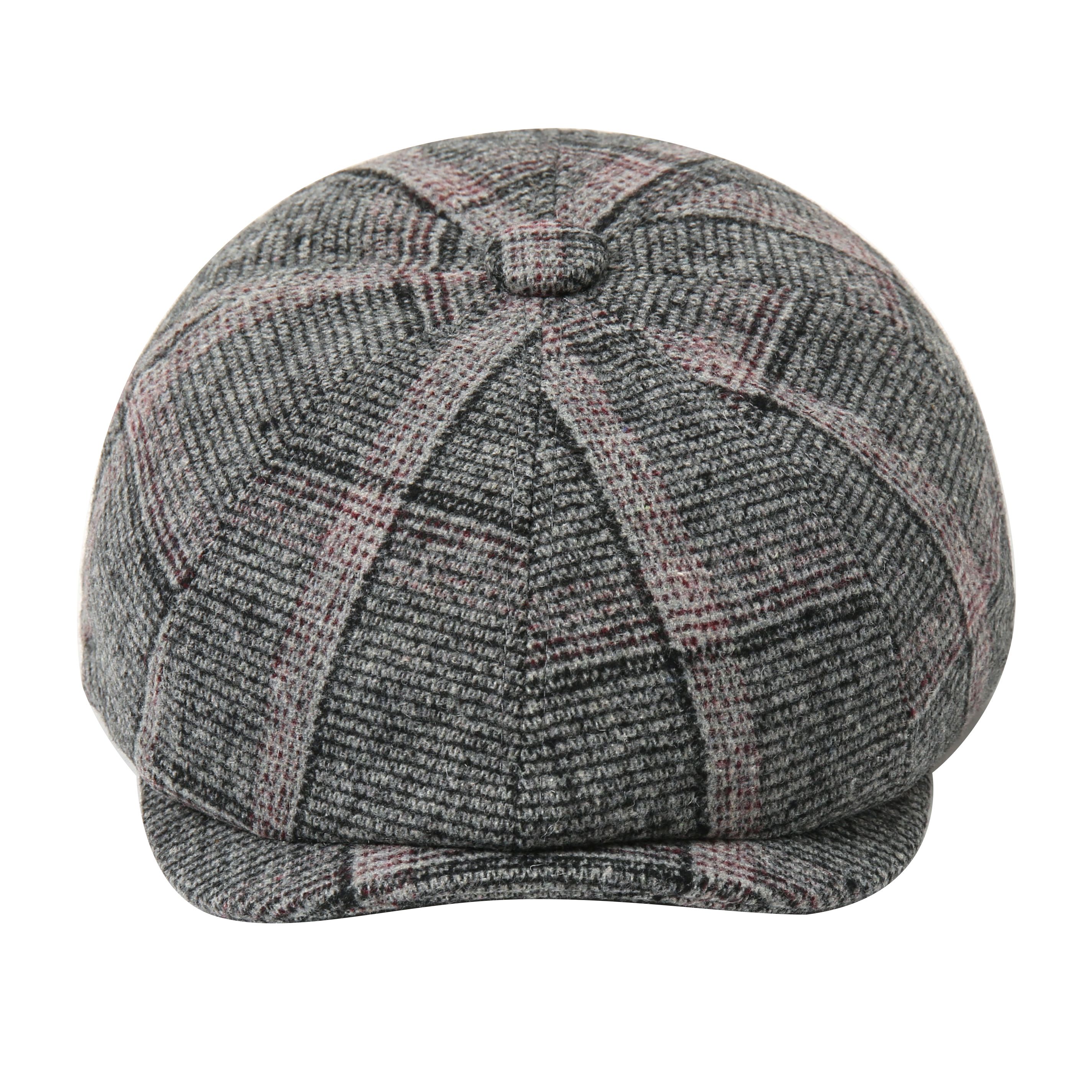 Fashionable and trendy hats and scarves: neutral octagonal hat, European woolen hat, British checkered retro style full figure