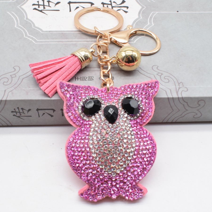 Pu Diamond Owl Key Chain Pendant Gift Wholesale Item Picture