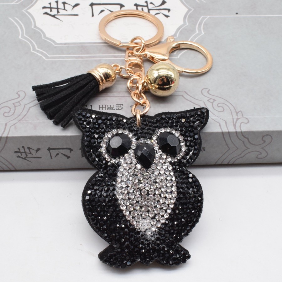 Pu Diamond Owl Key Chain Pendant Gift Wholesale details Picture
