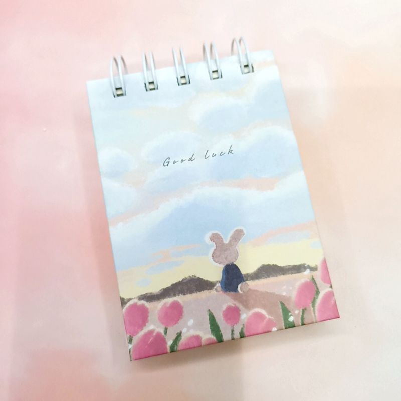 Cute Rabbit coil book 520 Sticky Note book Hard faced Notepad thick notebook Flower Rabbit holiday thumbnail