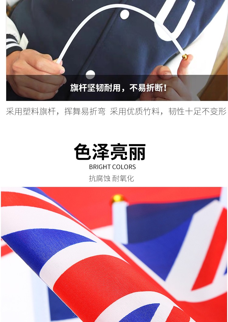 厂家直销批发价8号14*21cm俄罗斯手摇旗 国旗 世界各国旗多种规格 定做旗帜 详情图7