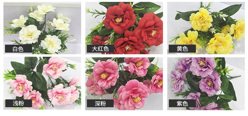 Factory wholesale 7-pronged Rhododendron rose home decoration artificial flower, artificial rhododendron rose detail image 6