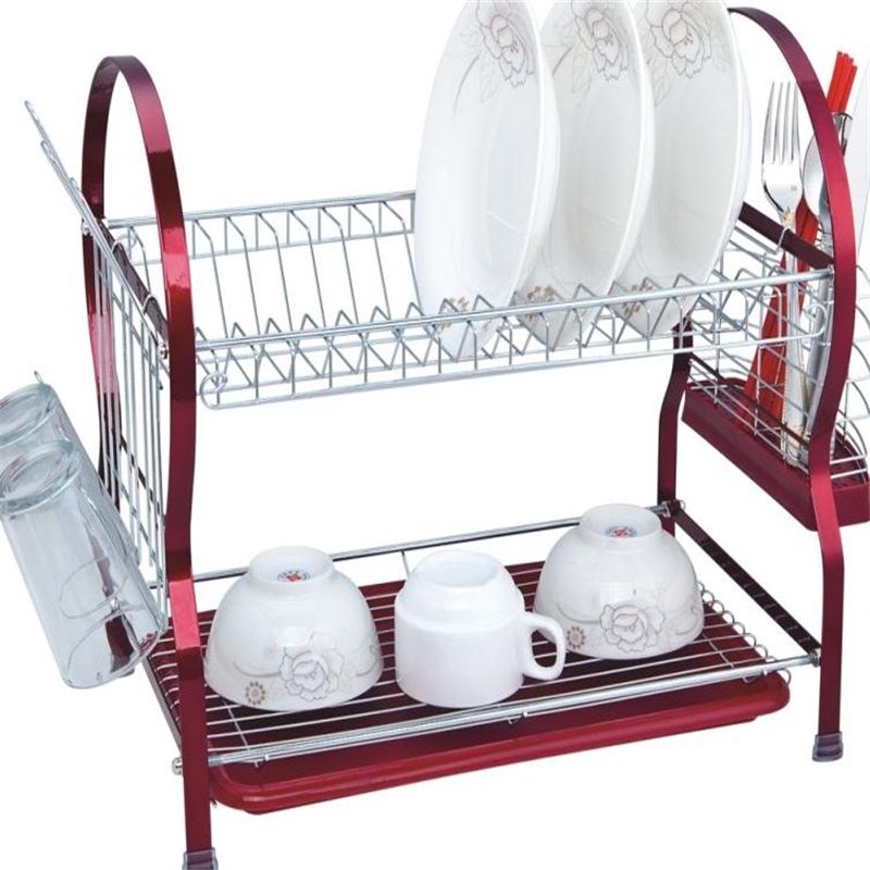 Forma de cabeza humana plancha hierro bowl rack color plateado