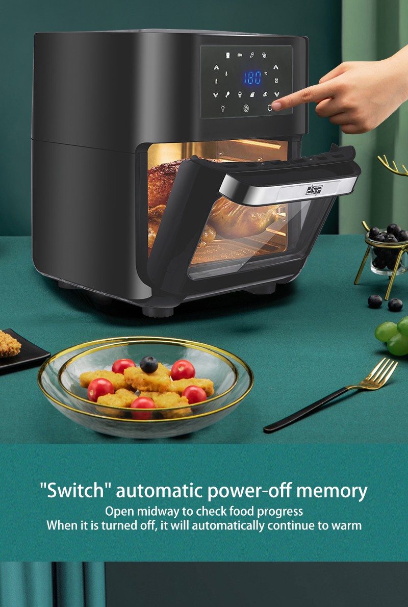 DSP丹松 全自动多功能电炸锅无烟电烤箱家用12L智能触屏空气炸锅详情图4