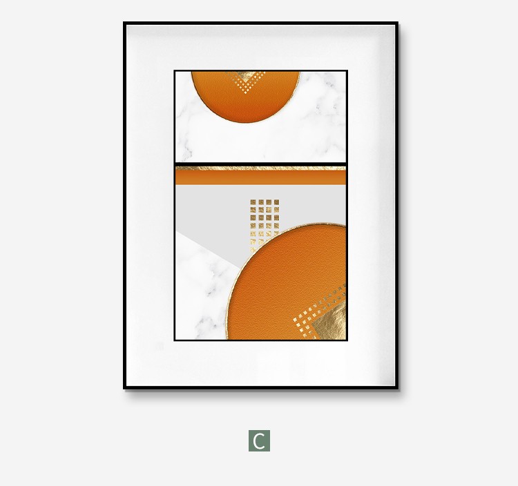 橙金岁月现代轻奢客厅装饰简约大气抽象沙发背景画壁画卧室画详情图9