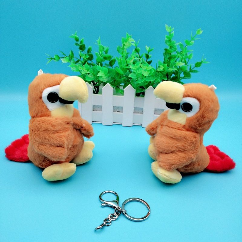 New parrot doll plush keychain toy doll Cute animal girl gift colorful parrot pendant