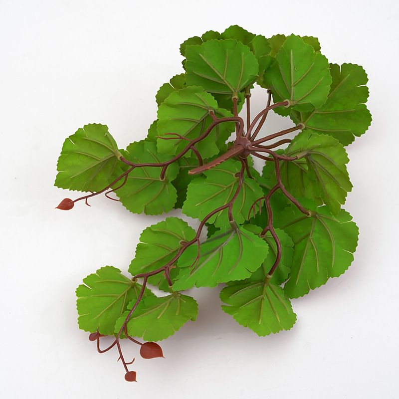 Artificial green plants with 23 leaves, laminated with a touch of vitriol root, are used as materials for indoor plant wall decoration and flower arrangement ornaments Item Picture