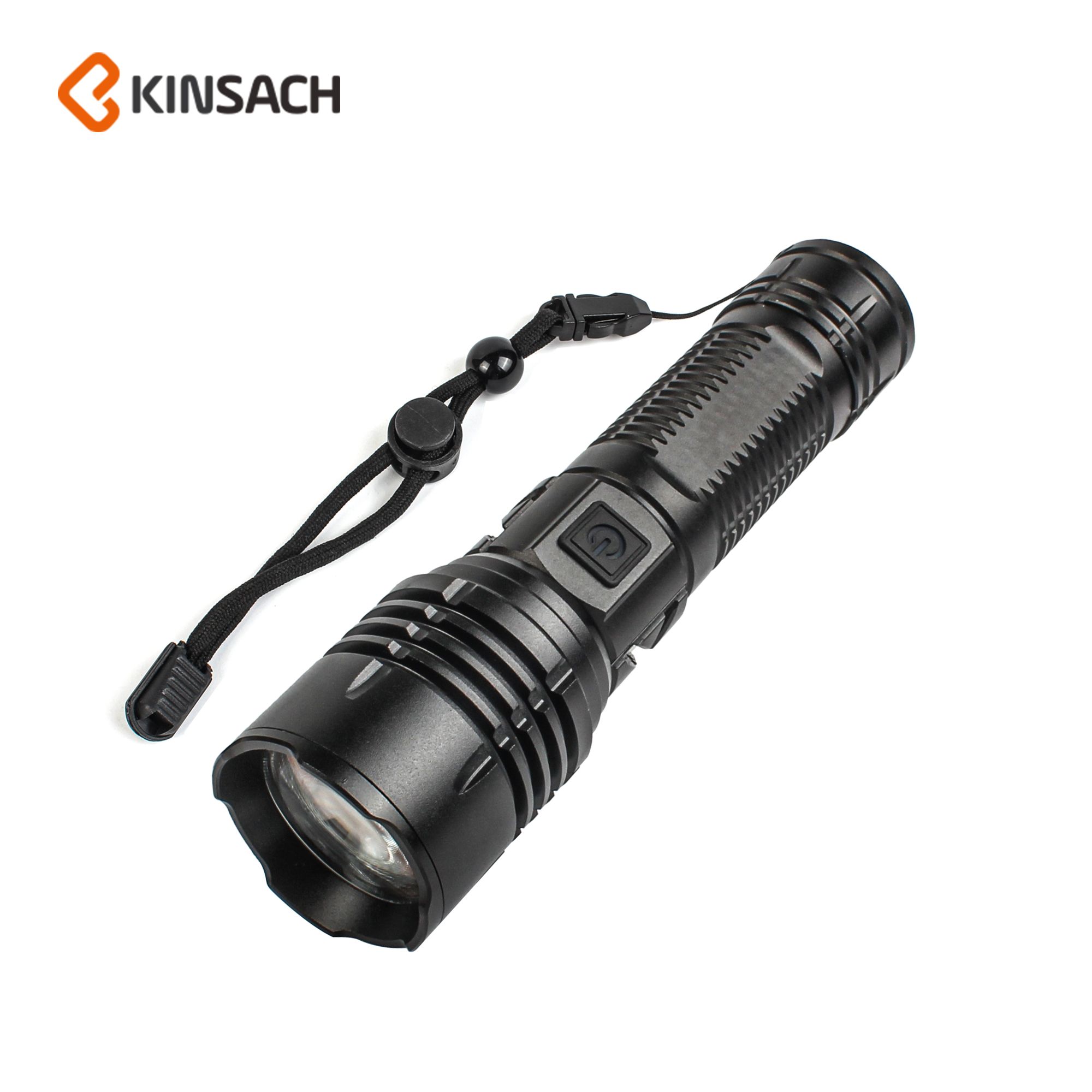 The new white laser flashlight five-speed light source can be switched at will by USB charging outdoor long-range zoom aluminum flashlight