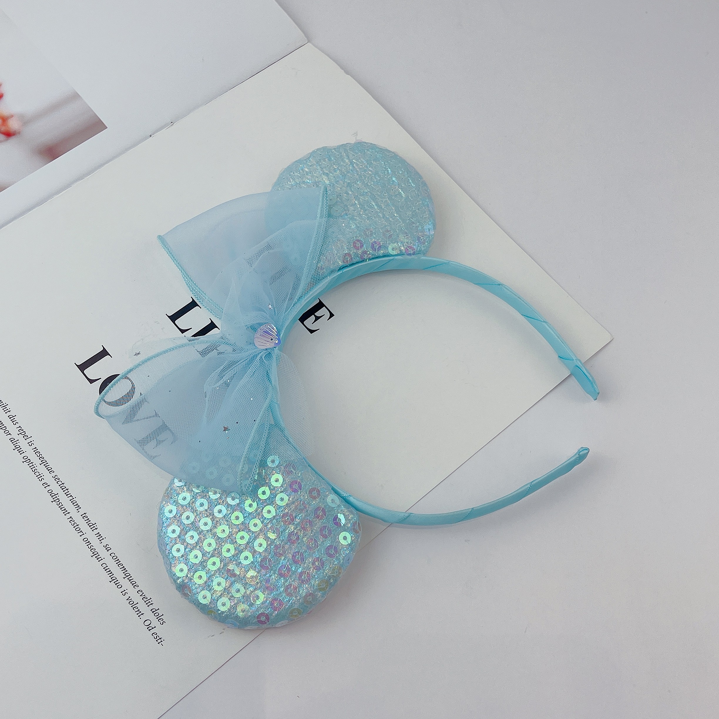 不缠发汉服百搭国风饰品-超萌系列纱结圆耳发箍详情图3