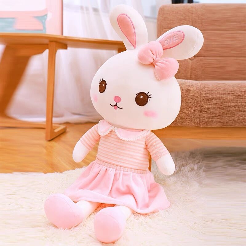Factory direct sales from Baohua Toys Store: Cute ribbon dress, rabbit bed decoration, pillow style