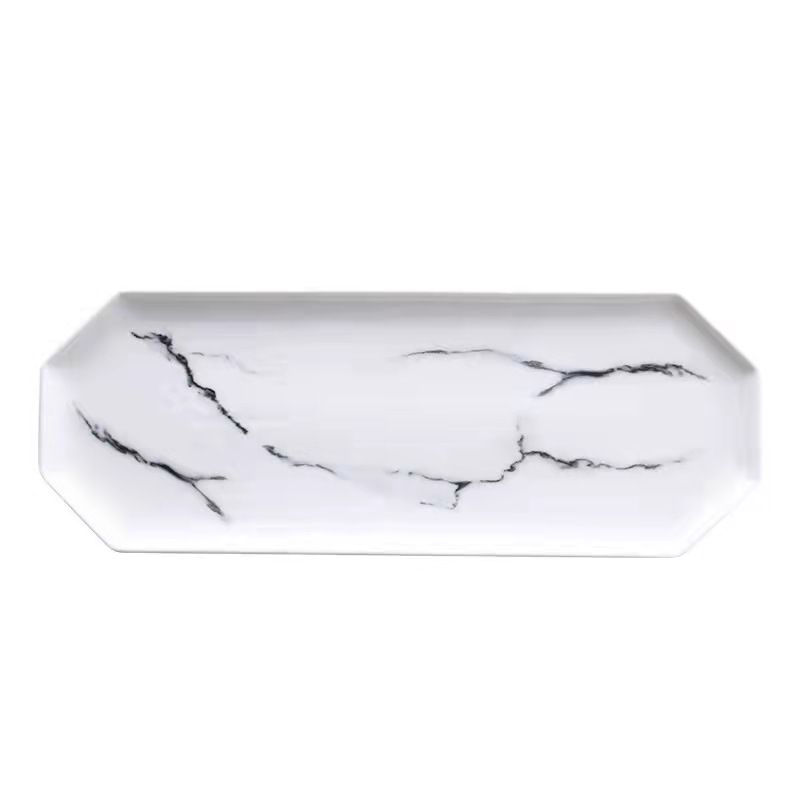 Japanese-style marble-patterned creative plates and air-cooled vegetable plates, Western-style steak plates, home fruit plates, breakfast plates details Picture