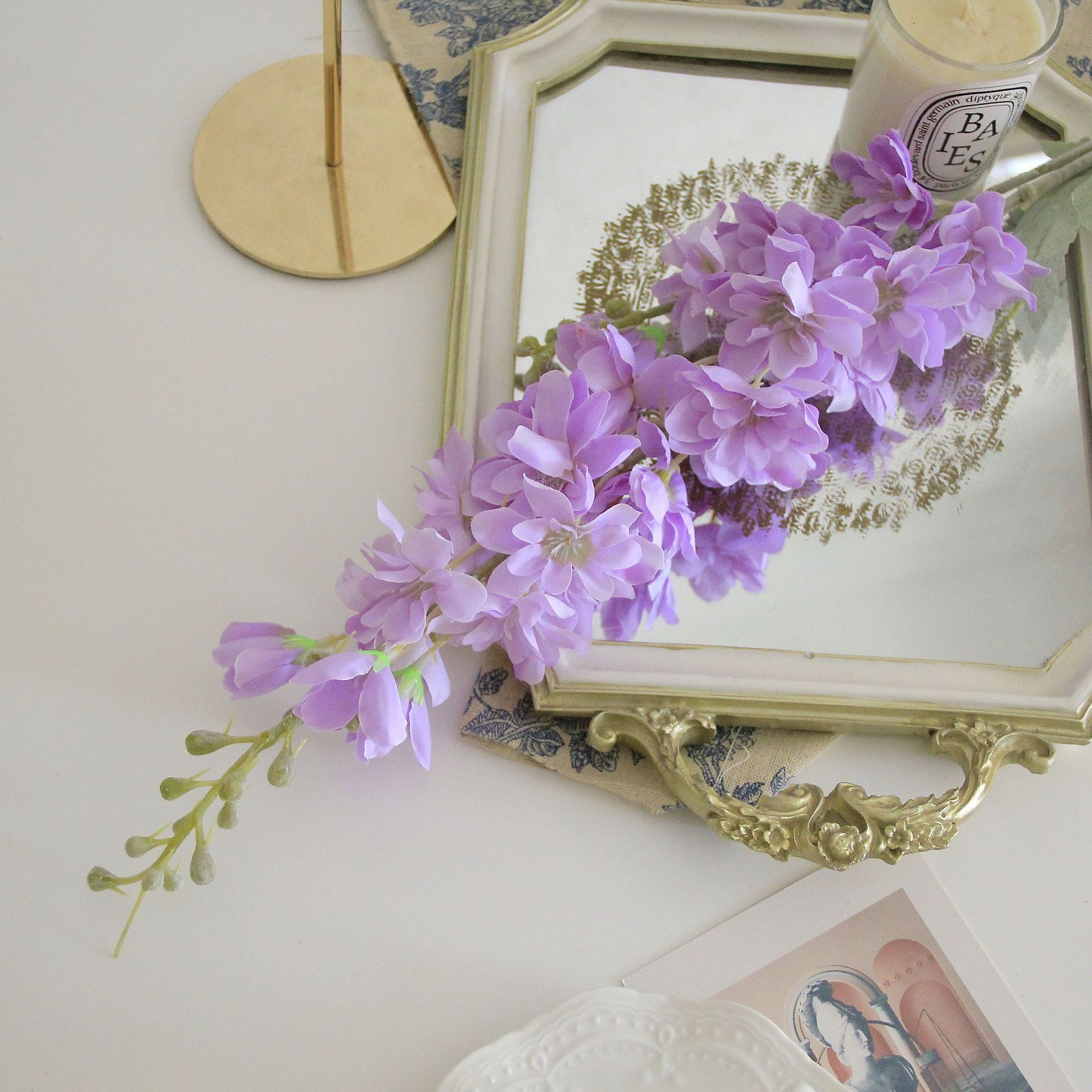 2-fork flocking flying swallow artificial flower, simple Korean-style home decoration, wedding street leading flower, wholesale for foreign trade, artificial flower arrangement Specification image