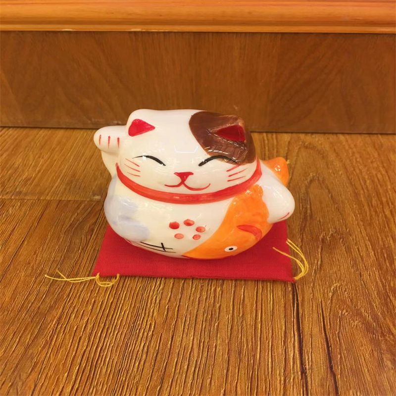 南泰小鱼白瓷存钱罐开业礼品家具客厅小摆件