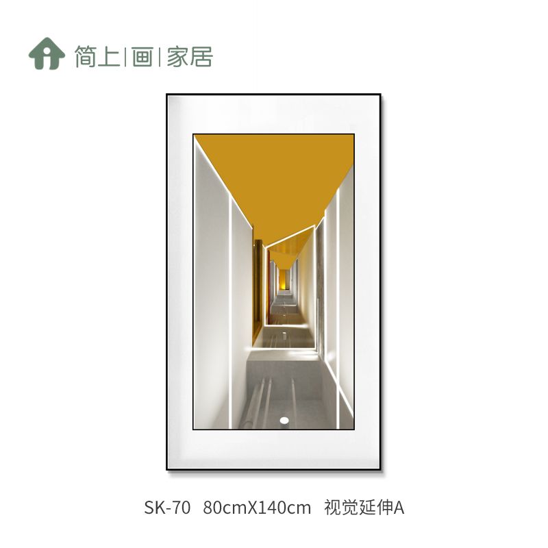 视觉延伸入户玄关装饰画竖版简约现代简欧过道走廊玄关星钻鎏金