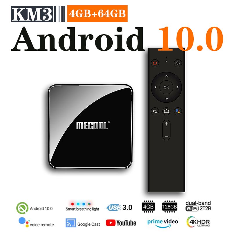 MECOOL KM3 网络机顶盒 Amlogic S905X2 安卓10.0 双wif 2.4G/5G