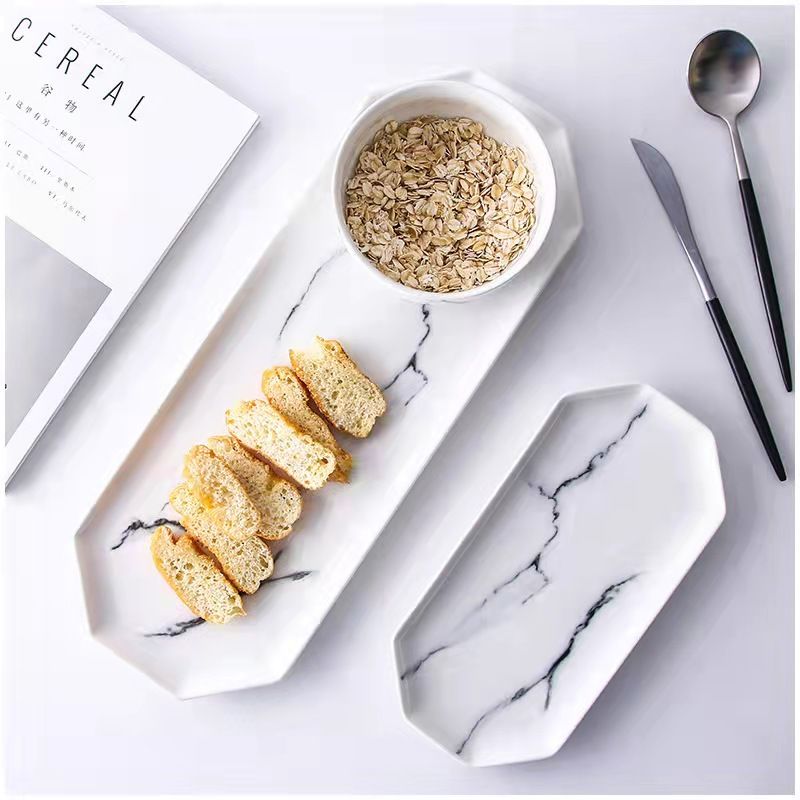 Japanese-style marble-patterned creative plates and air-cooled vegetable plates, Western-style steak plates, home fruit plates, breakfast plates