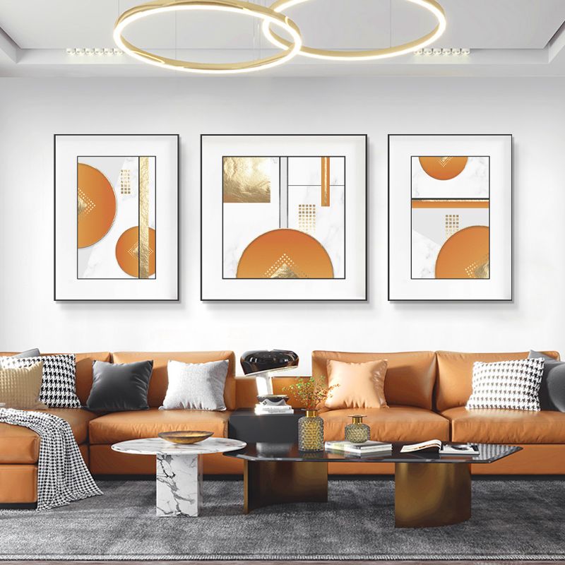 橙金岁月现代轻奢客厅装饰简约大气抽象沙发背景画壁画卧室画产品图
