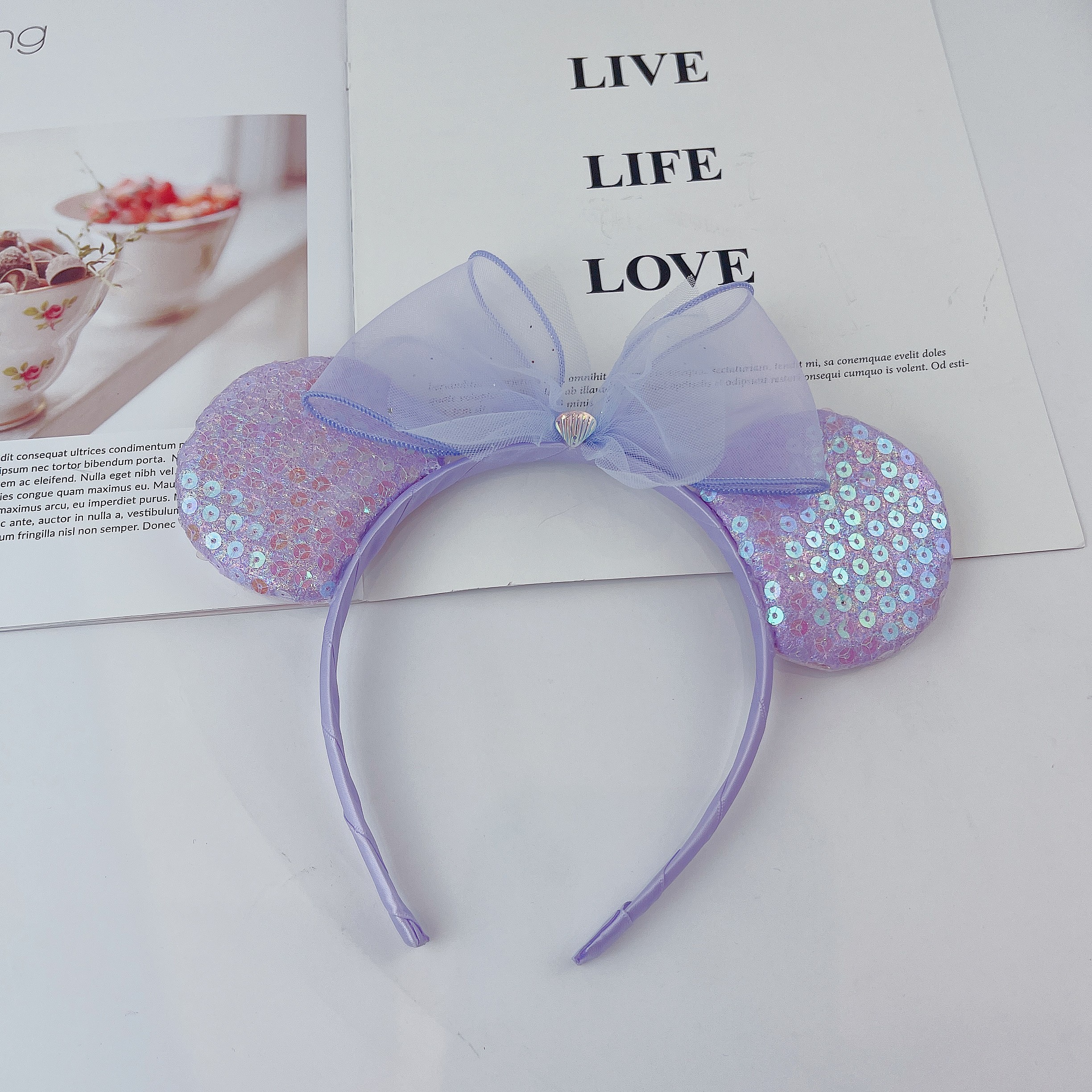 不缠发汉服百搭国风饰品-超萌系列纱结圆耳发箍详情图6