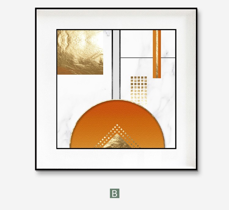 橙金岁月现代轻奢客厅装饰简约大气抽象沙发背景画壁画卧室画详情图3