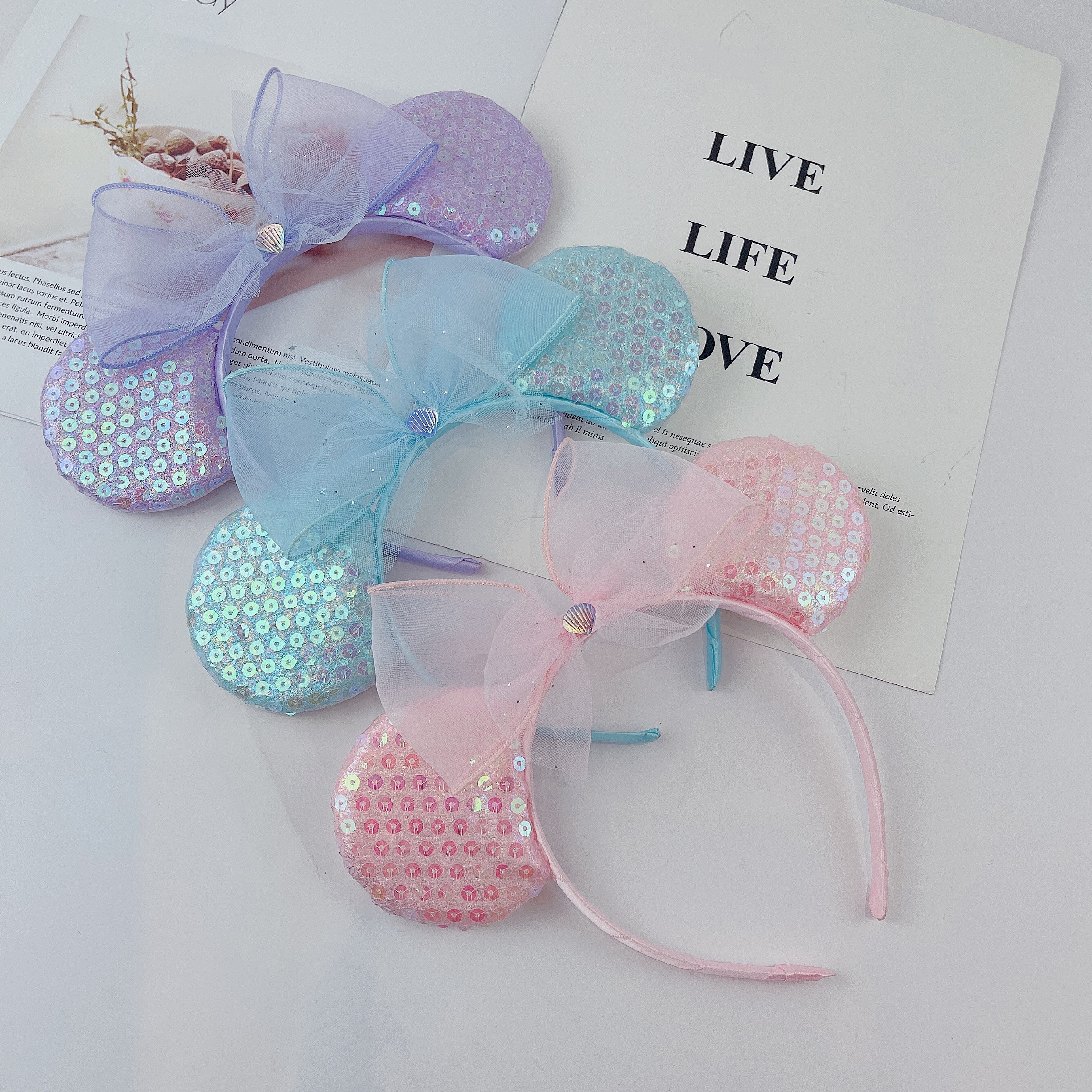 不缠发汉服百搭国风饰品-超萌系列纱结圆耳发箍详情图5