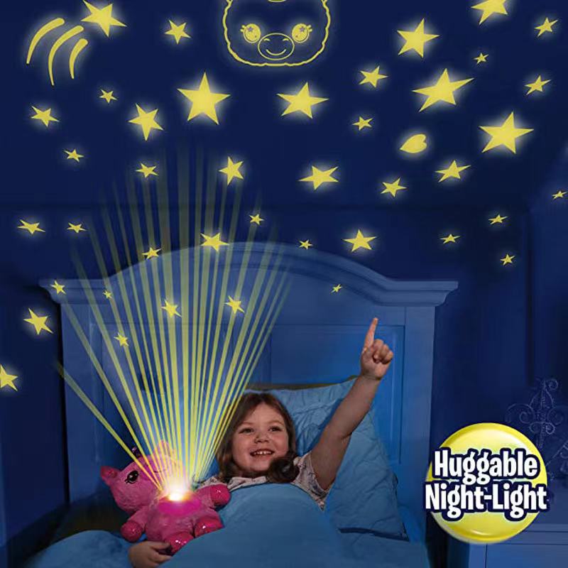 Hengxin juguetes niños luces de dibujos animados unicornio peluche cielo estrellado luces de proyección soñador sueño del vientre ventas directas de fábrica creativo dormitorio atmósfera cielo estrellado luces de proyección 01 details Picture