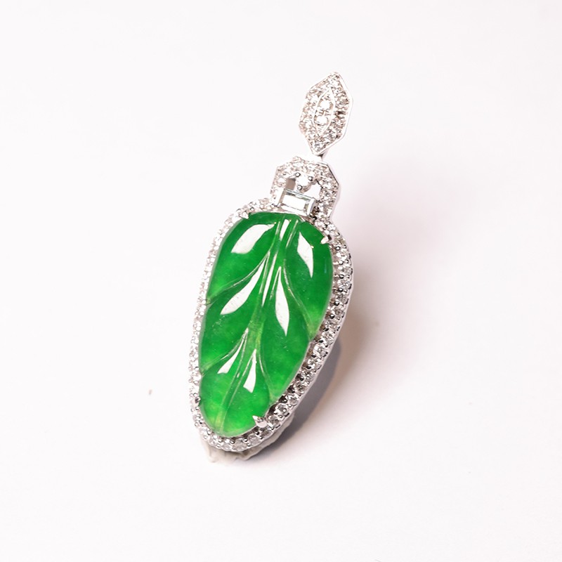 新宝丽D区三楼七街8148店翡翠叶子吊坠051详情图4