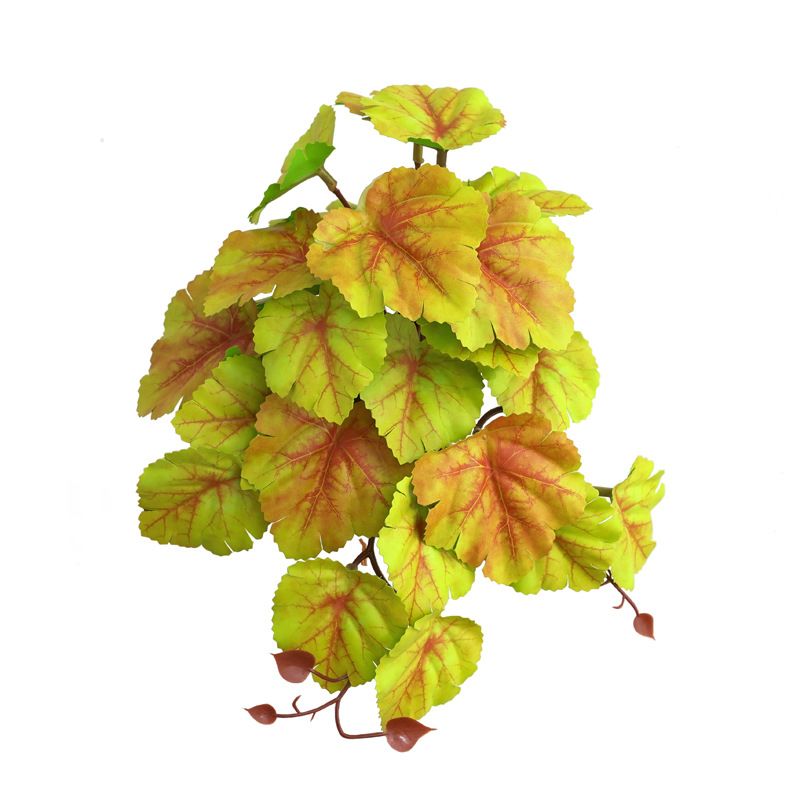 Artificial green plants with 23 leaves, laminated with a touch of vitriol root, are used as materials for indoor plant wall decoration and flower arrangement ornaments details Picture