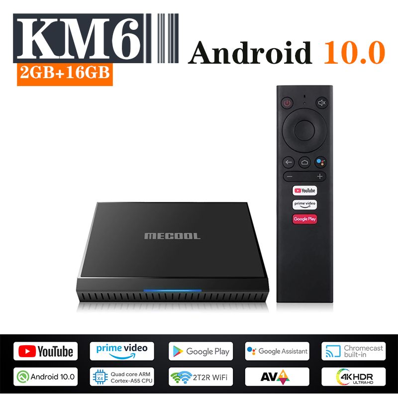 MECOOL KM6 机顶盒 2GB+16GB Amlogic S905X4 Android10.0 tv box