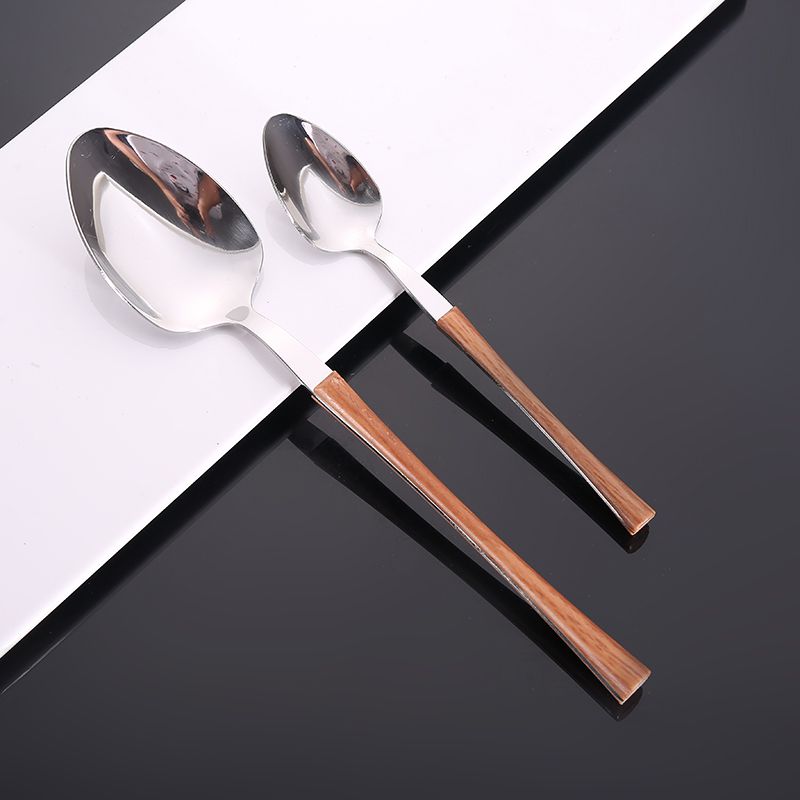 木柄小蛮腰不锈钢餐具/西餐刀叉勺甜品勺茶勺细节图