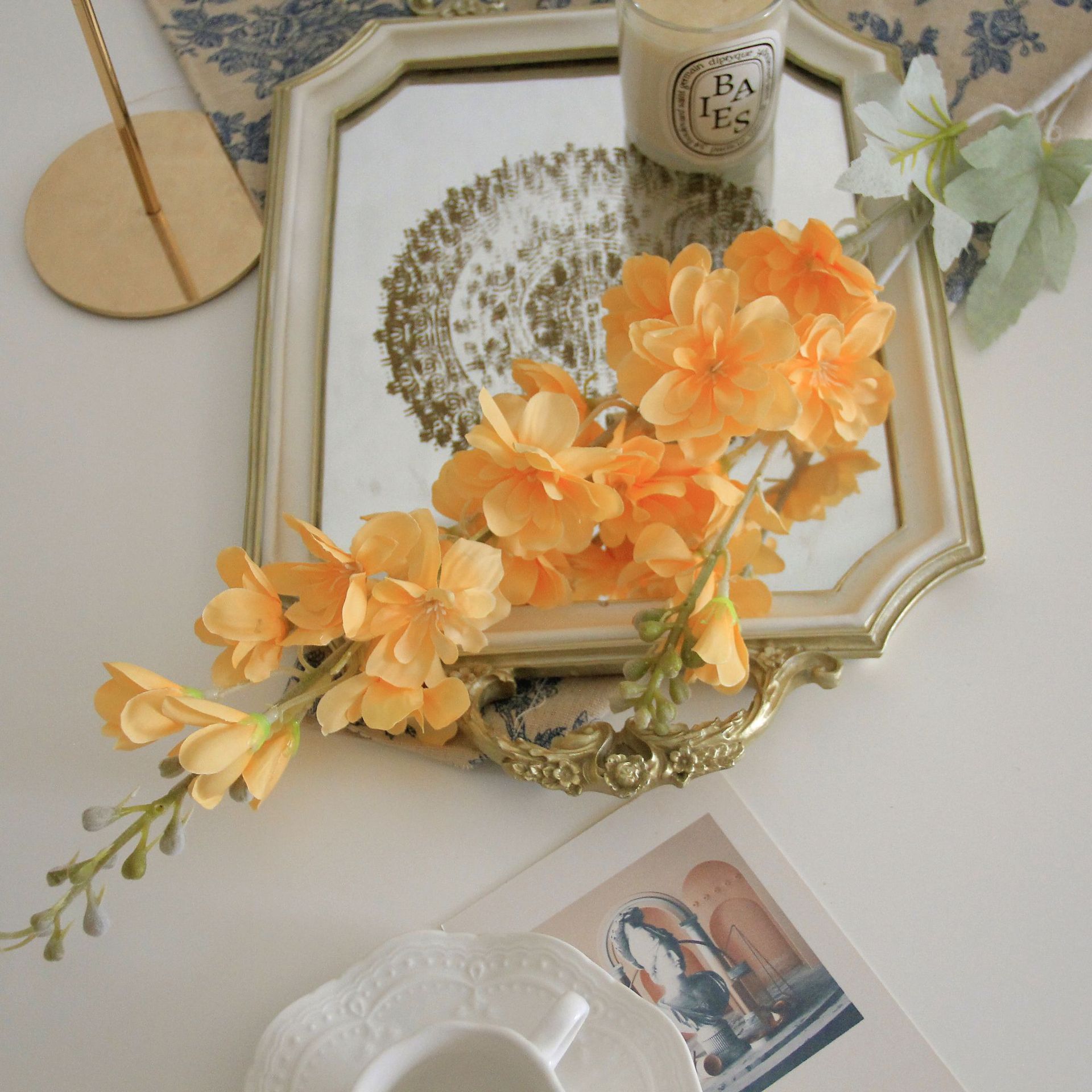 2-fork flocking flying swallow artificial flower, simple Korean-style home decoration, wedding street leading flower, wholesale for foreign trade, artificial flower arrangement