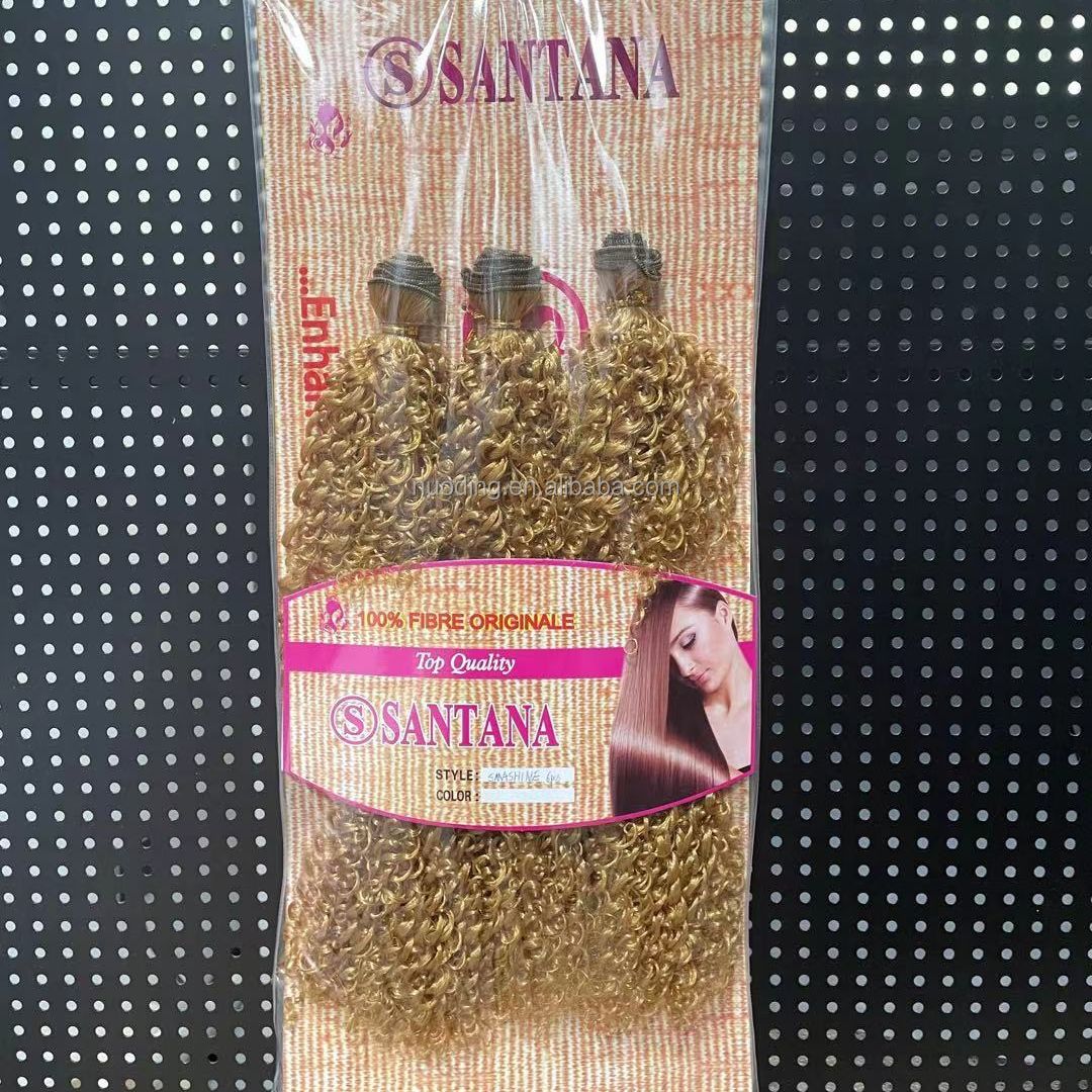 Cheap Top Quality Wholesale Santana fabric 10 inch water wave golden blonde light Hair Extensions Bundles thumbnail