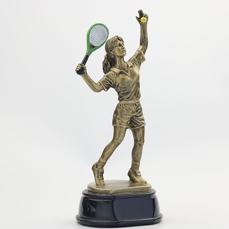 Female tennis figure Resin Trophy Tennis Competition Award Trophy HX2688 Specification drawing