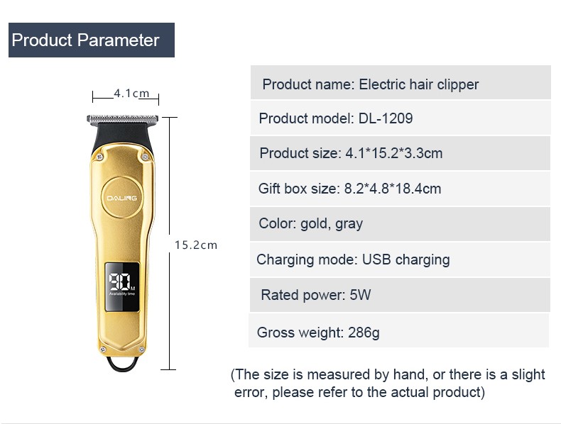 DALING-1209 Professional rechargeable Hairdressing Tool, high-power electric clipper wholesale Cross-border pic 14