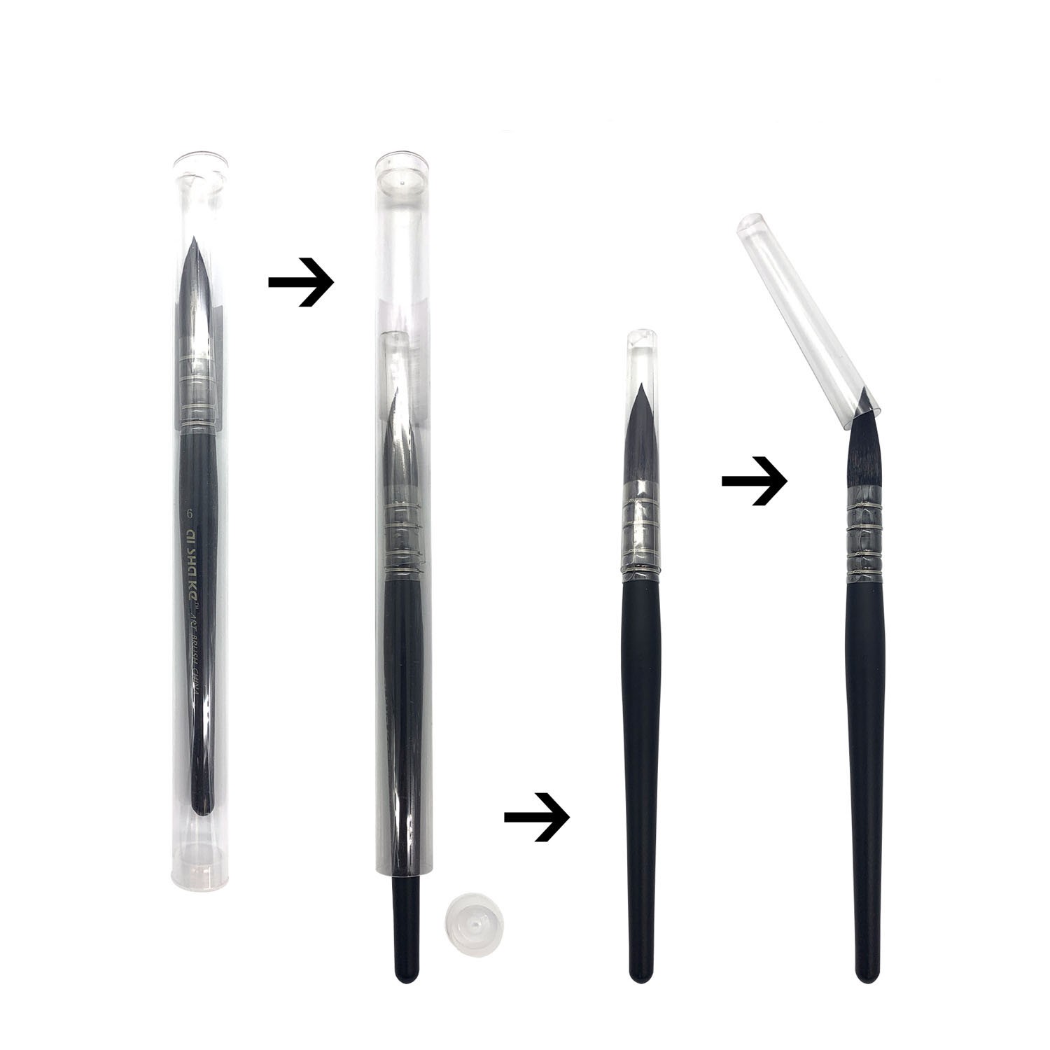 Professional round squirrel hair and horsehair mixed oil brush set, acrylic gouache watercolor detail image 5