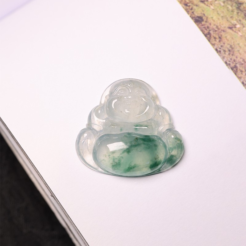 新宝丽D区三楼七街8148店翡翠冰种飘蓝花佛公新宝丽046详情图4