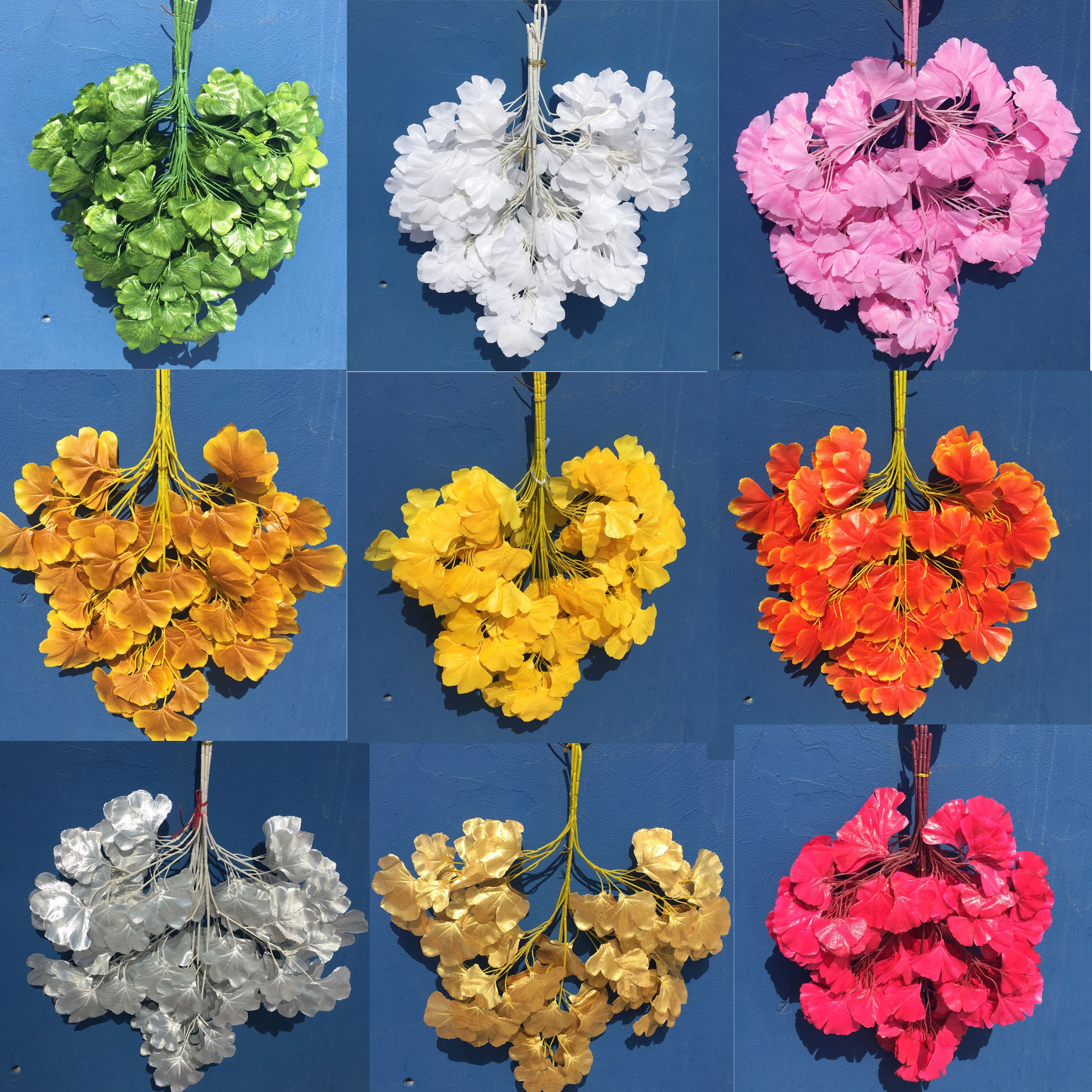 Simulated ginkgo, simulated yellow ginkgo, plastic ginkgo, poplar leaf green ginkgo, autumn ginkgo, white ginkgo, wedding decoration Application Scenario