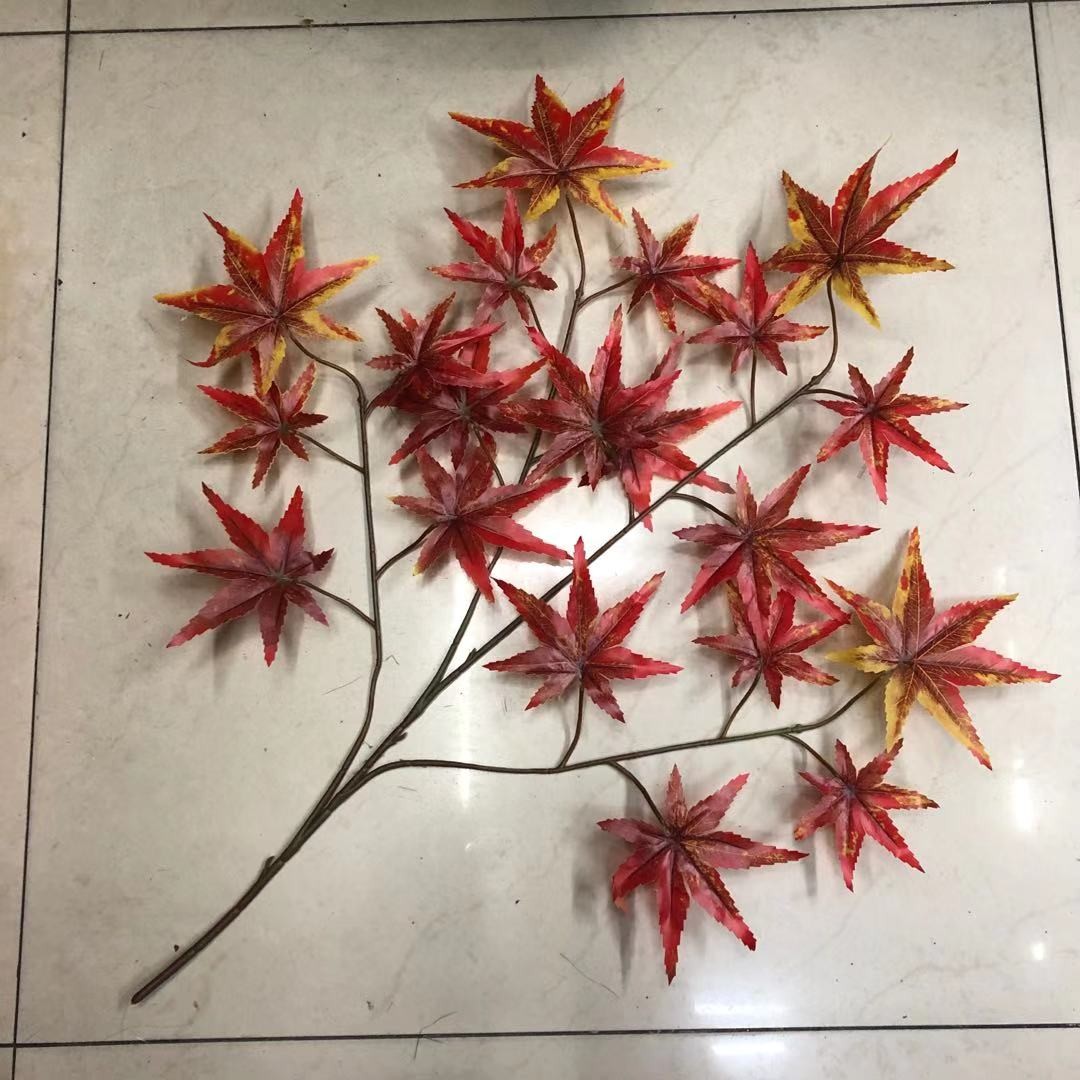 Canadian red maple branches, American big red maple, tactile red maple branches, artificial maple leaves, artificial red maple leaves, fake maple leaves, Xiangshan maple detail image 18