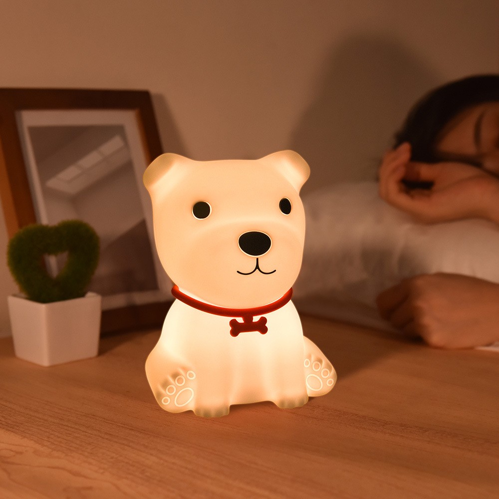 The 2021 new style of cute dog silicone bedside lamp, creative and adorable dog lamp, USB night light, silicone soft detail image 3