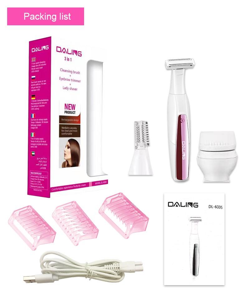 DALING-6005 multi-functional three-in-one hair shaving and massage Device for women, wholesale of cross-border hair shaving devices pic 11
