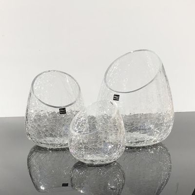 Wholesale ice flower glass vases Ice cracked glass hydroponic flower POTS Glass bottles large, medium and small size home decoration vases