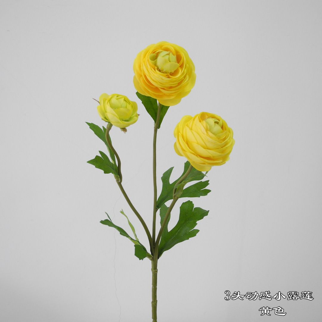 Wholesale of 2021 new faux lotus 3-head dynamic small lotus and peony wedding bouquet decoration artificial flowers details Picture