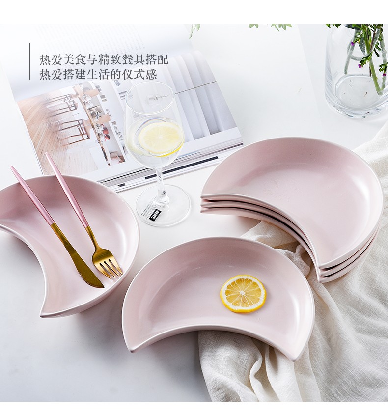 Tao Bao Wang Elegant Series Tableware 9-inch moon plate, vegetable plate, salad Plate, ceramic tableware pic 9