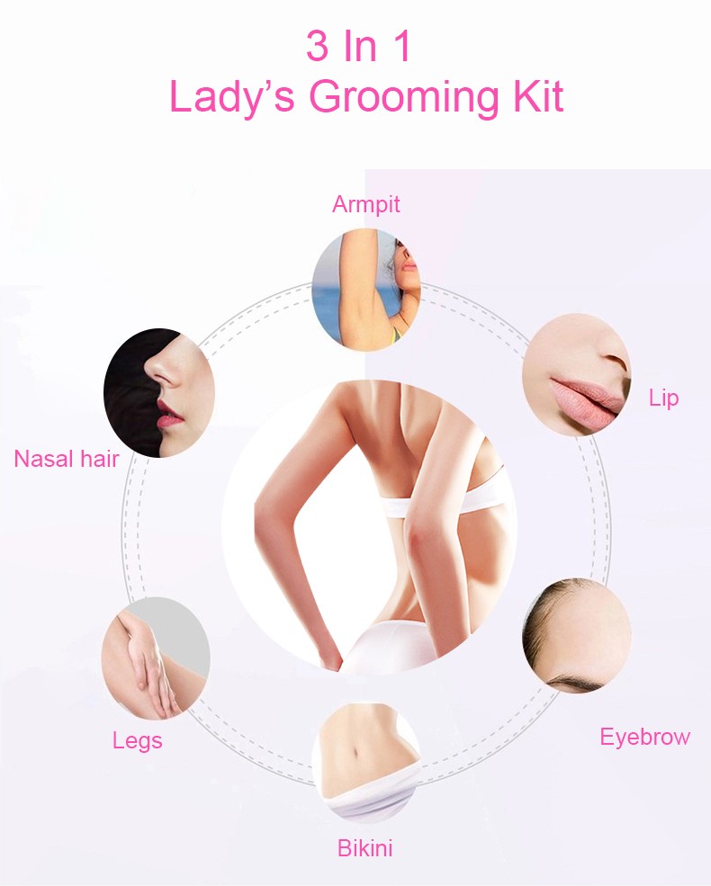 DALING-6005 multi-functional three-in-one hair shaving and massage Device for women, wholesale of cross-border hair shaving devices pic 3