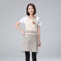 可爱日系韩版时尚围裙防油防污成人女士拼接小熊围腰工作服罩衣