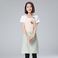 可爱日系韩版时尚围裙防油防污成人女士拼接小熊围腰工作服罩衣白底实物图