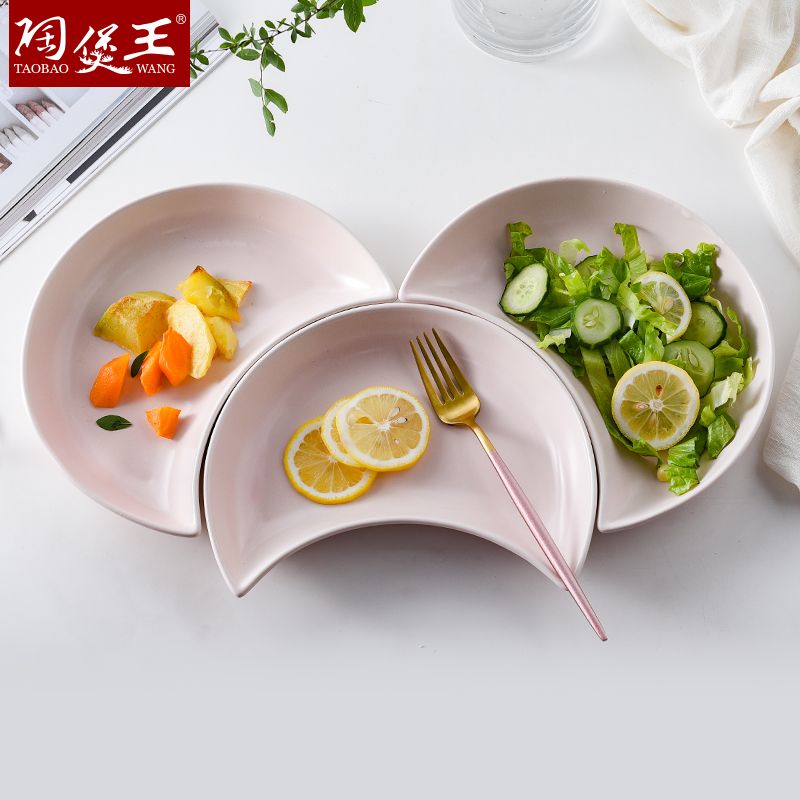 Tao Bao Wang Elegant Series Tableware 9-inch moon plate, vegetable plate, salad Plate, ceramic tableware Application Scenario