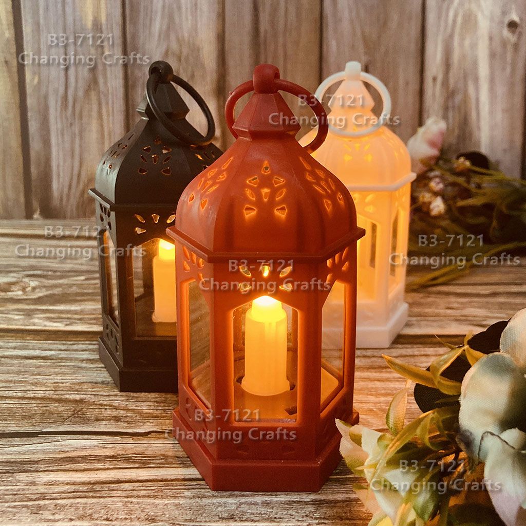 Ramadan plastic antique kerosene flame wind lamp Christmas creative decoration craft electronic candle stall goods import cross border batch trembling sonic boom wedding road lead LED lantern soft decoration prop fireplace 130 Application Scenario