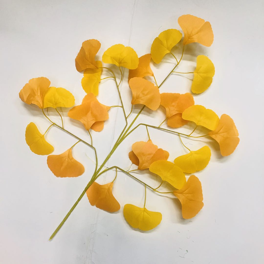 Simulated ginkgo, simulated yellow ginkgo, plastic ginkgo, poplar leaf green ginkgo, autumn ginkgo, white ginkgo, wedding decoration Item Picture