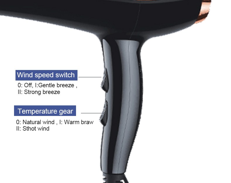 DALING-3007 hair dryer, negative ion blue light does not damage hair, high power hair dryer, household cold and hot air hair dryer, wholesale cross-border detail image 9