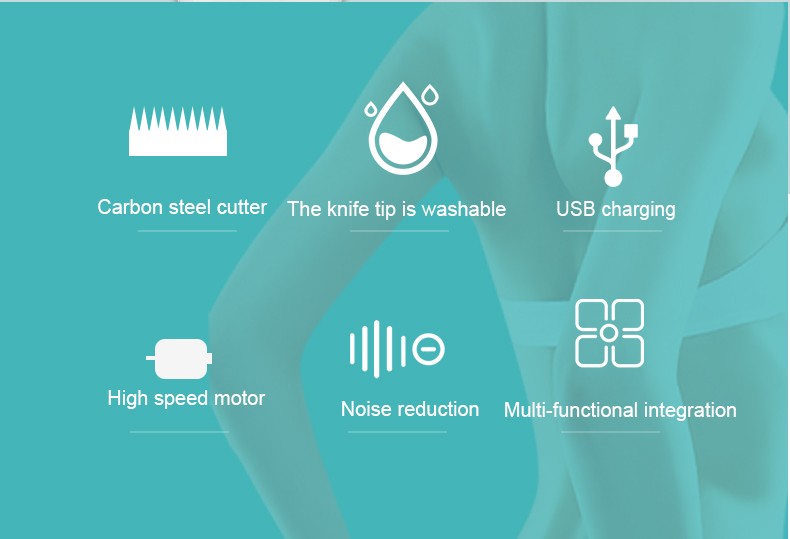 DALING-6018 for ladies, USB charging, pull-out, multi-functional, four-in-one hair remover, hair shaver, razor, hair remover with light, cross-border detail image 2